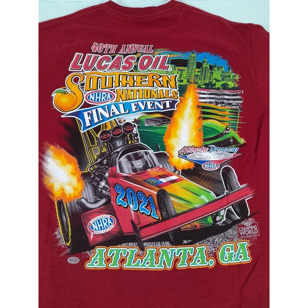 2021 Lucas Oil Southern Nationalsl T Shirt Sz M Racing Tee NHRA - Picture 3 of 10